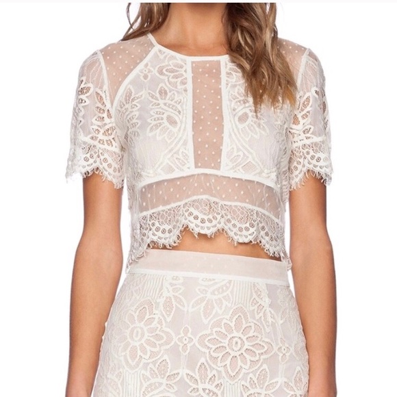 NWOT Lovers & Friends lace two piece skirt set - Picture 2 of 7